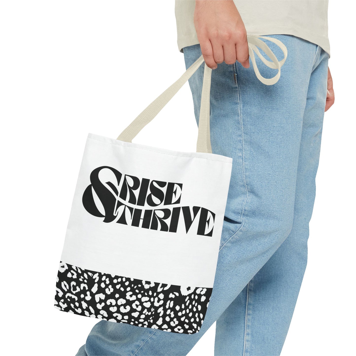 Rise & Thrive Tote Bag - Stylish Leopard Print