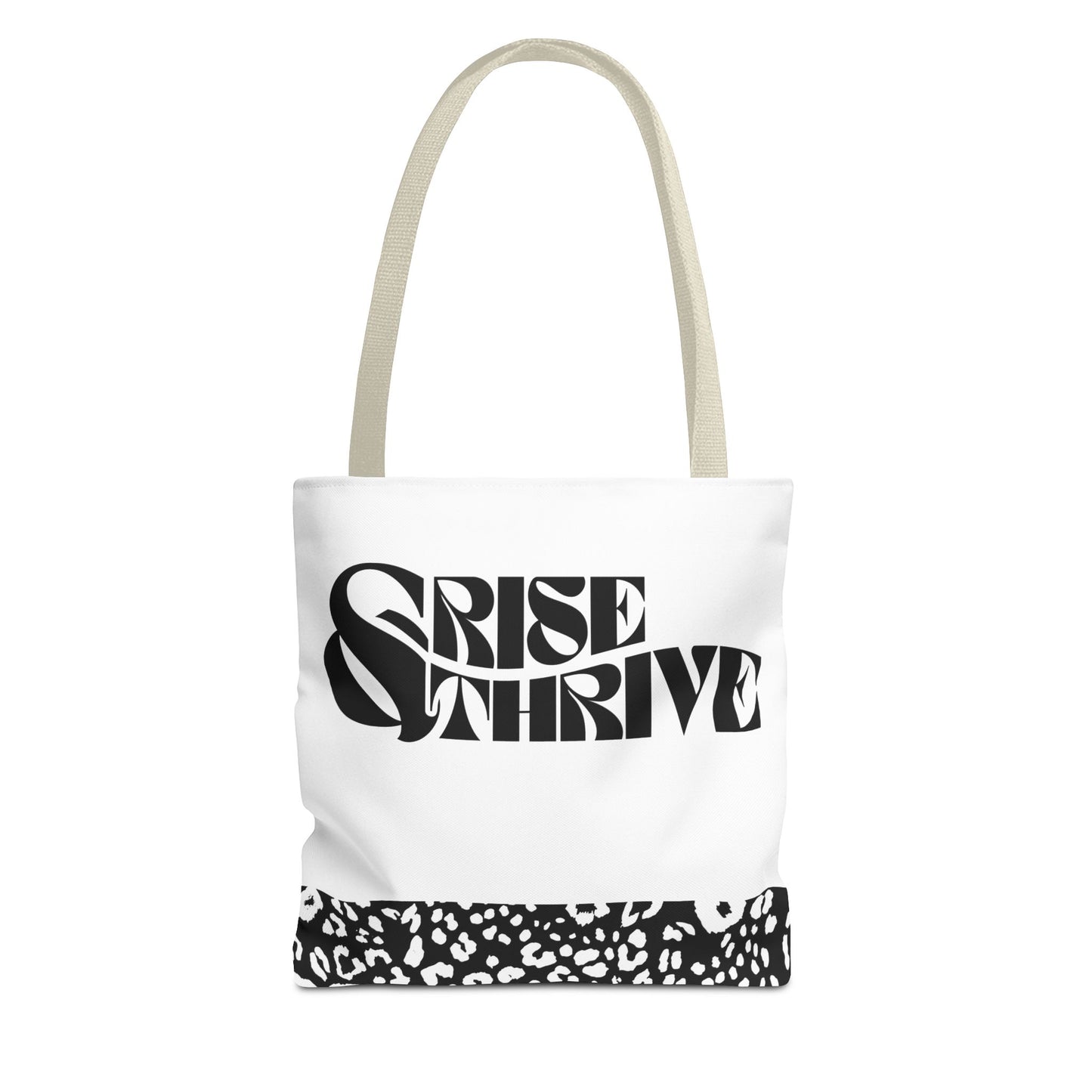 Rise & Thrive Tote Bag - Stylish Leopard Print