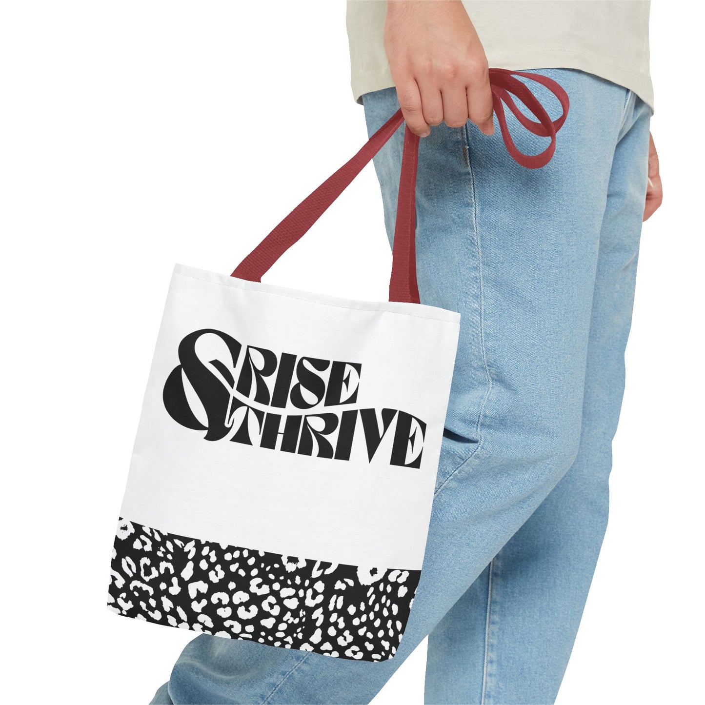 Rise & Thrive Tote Bag - Stylish Leopard Print