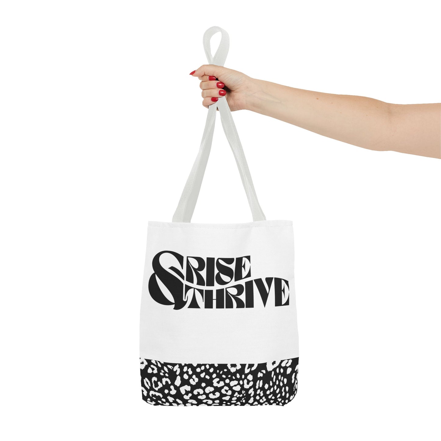 Rise & Thrive Tote Bag - Stylish Leopard Print