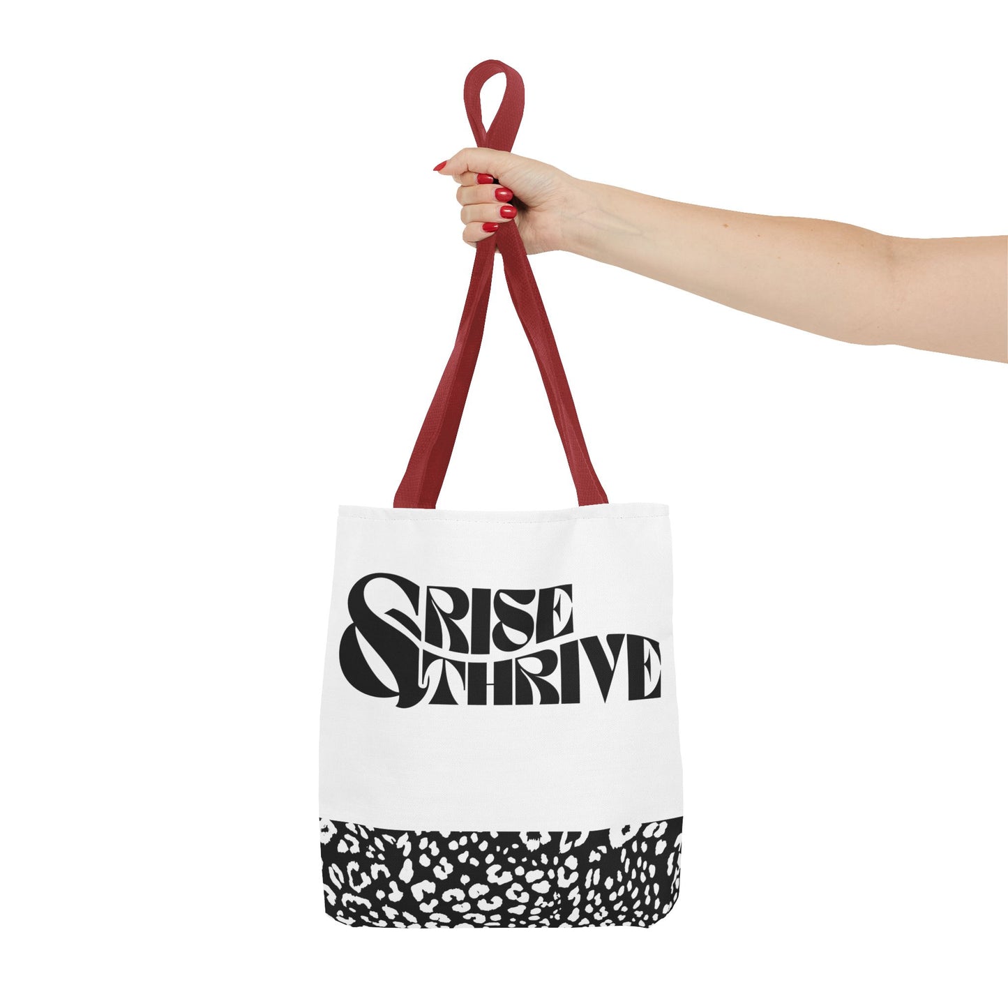 Rise & Thrive Tote Bag - Stylish Leopard Print