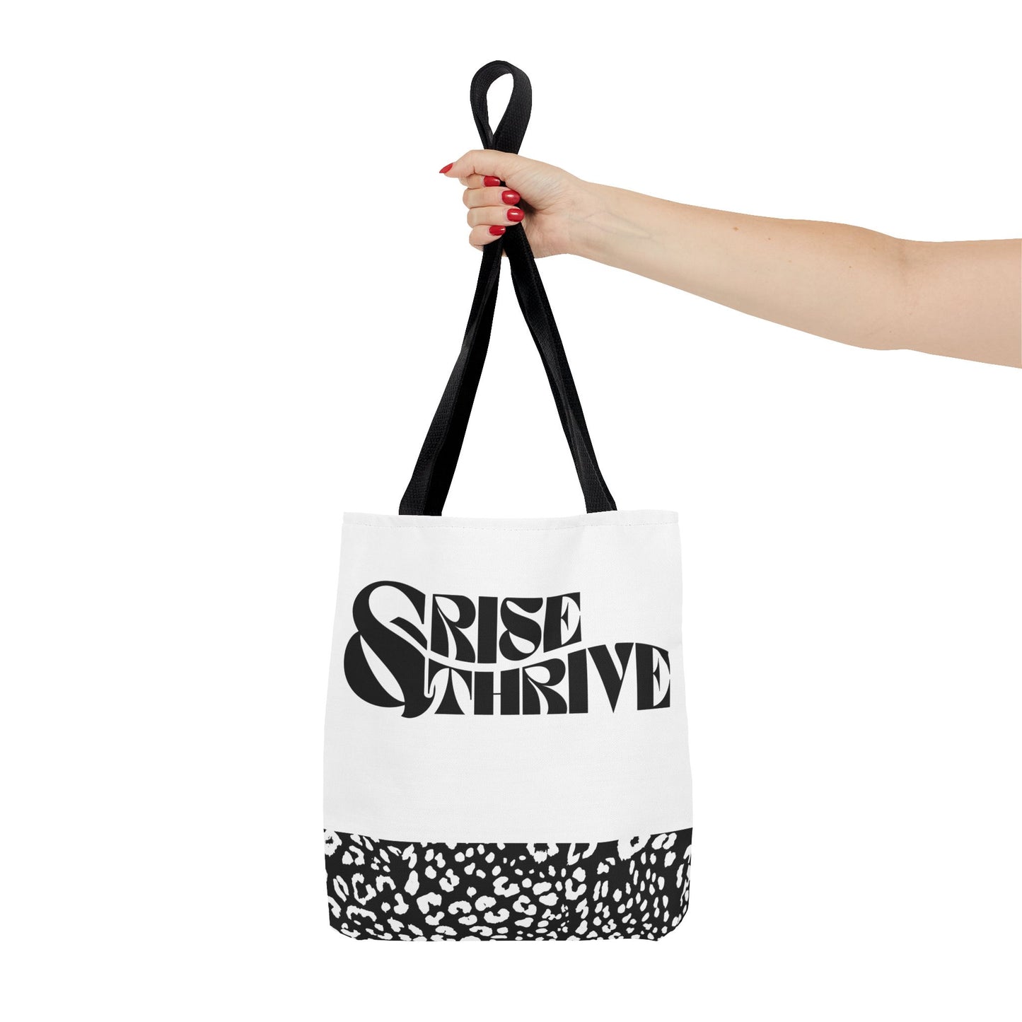 Rise & Thrive Tote Bag - Stylish Leopard Print