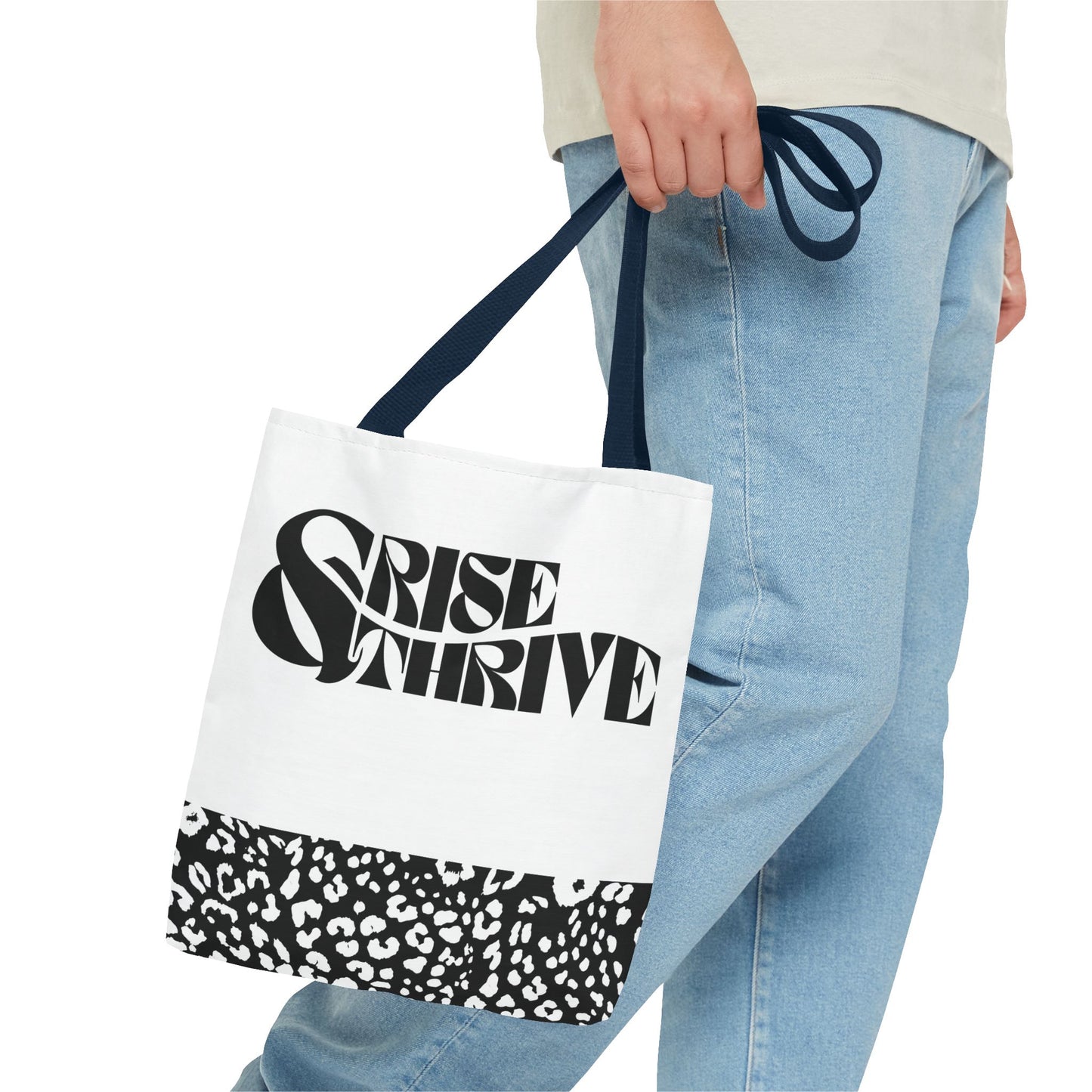 Rise & Thrive Tote Bag - Stylish Leopard Print